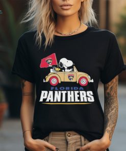Peanuts Snoopy And Woodstock On Car Florida Panthers Hockey Shirt