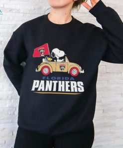 Peanuts Snoopy And Woodstock On Car Florida Panthers Hockey Shirt