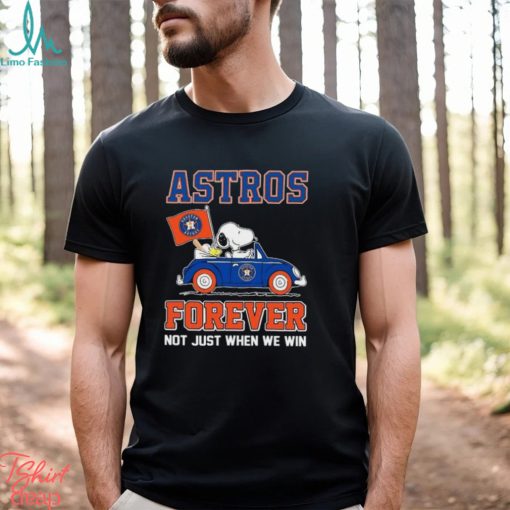 Peanuts Snoopy And Woodstock On Car Houston Astros Forever Not Just When We Win Shirt