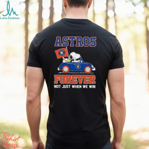 Peanuts Snoopy And Woodstock On Car Houston Astros Forever Not Just When We Win Shirt