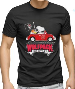 Peanuts Snoopy And Woodstock On Car Nc State Wolfpack Basketball Sweet 16 Shirt