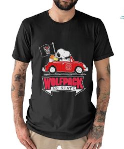 Peanuts Snoopy And Woodstock On Car Nc State Wolfpack Basketball Sweet 16 Shirt