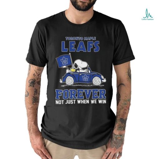 Peanuts Snoopy And Woodstock Toronto Maple Leafs On Car Forever Not Just When We Win Shirt