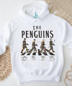 Penguins Walking Abbey Road Signatures Ice Hockey Shirt