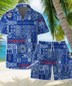 Philadelphia 76ers Team Logo Tropical Pattern Hawaiian Shirt & Short