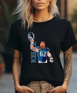 Philadelphia Eagles Jason Kelce holding helmet shirt