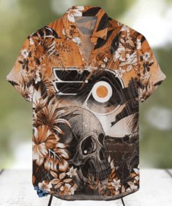 Philadelphia Flyers NHL Hawaiian Shirt Tropical Skull Design For Men Women