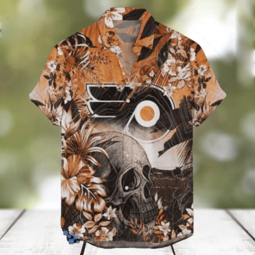 Philadelphia Flyers NHL Hawaiian Shirt Tropical Skull Design For Men Women