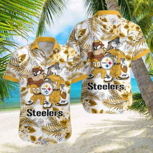 Pittsburgh Steelers Hawaiian Shirt Taz and Bugs For NFL Team