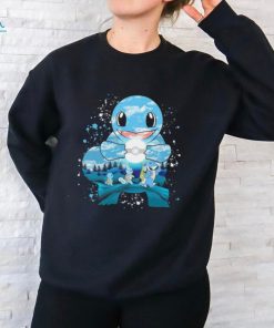 Pokemon Squirtle Wartortle and Blastoise water evolution painting shirt