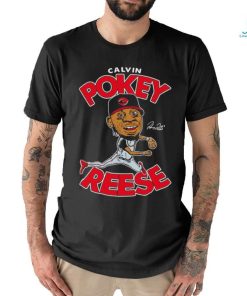 Pokey Reese cartoon hall of heroes signature shirt