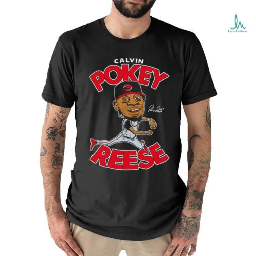 Pokey Reese cartoon hall of heroes signature shirt