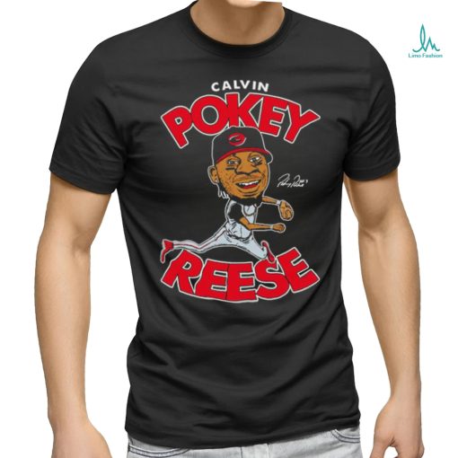 Pokey Reese cartoon hall of heroes signature shirt