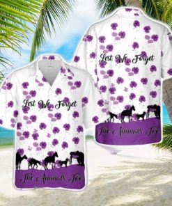 Poppy Remembrance Day Poppy Lest We Forget ANIMALS of THE WAR Hawaiian Shirt Beach Shirt For Men Women