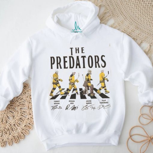 Predators Walking Abbey Road Signatures Ice Hockey Shirt