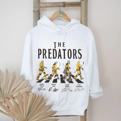 Predators Walking Abbey Road Signatures Ice Hockey Shirt