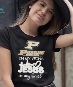 Purdue Boilermakers basketball in my veins Jesus in my heart shirt