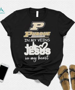 Purdue Boilermakers basketball in my veins Jesus in my heart shirt