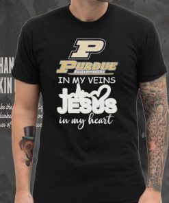 Purdue Boilermakers basketball in my veins Jesus in my heart shirt
