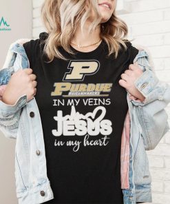Purdue Boilermakers basketball in my veins Jesus in my heart shirt