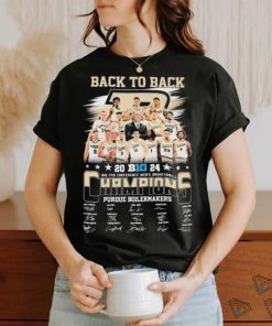 Purdue Men’s Basketball Back To Back 2024 Big Ten Conference Champions Signatures Shirt