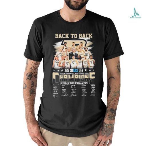 Purdue Men’s Basketball Back To Back 2024 Big Ten Conference Champions Signatures Shirt
