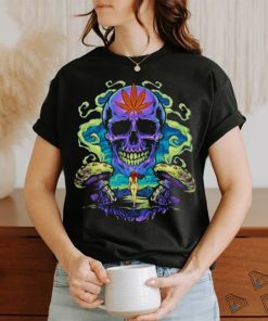 Purple Cannabis Skull T shirt