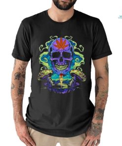 Purple Cannabis Skull T shirt