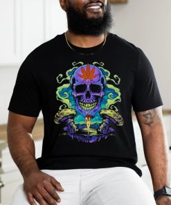 Purple Cannabis Skull T shirt