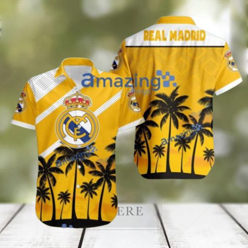 Real Madrid FC Logo Button Down Hawaiian Shirt Hip Summer Trend