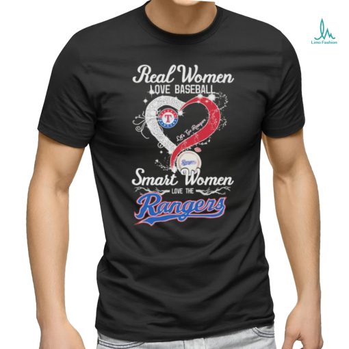 Real Women love Baseball Smart Women love the Los Angeles Rangers 2024 Shirt