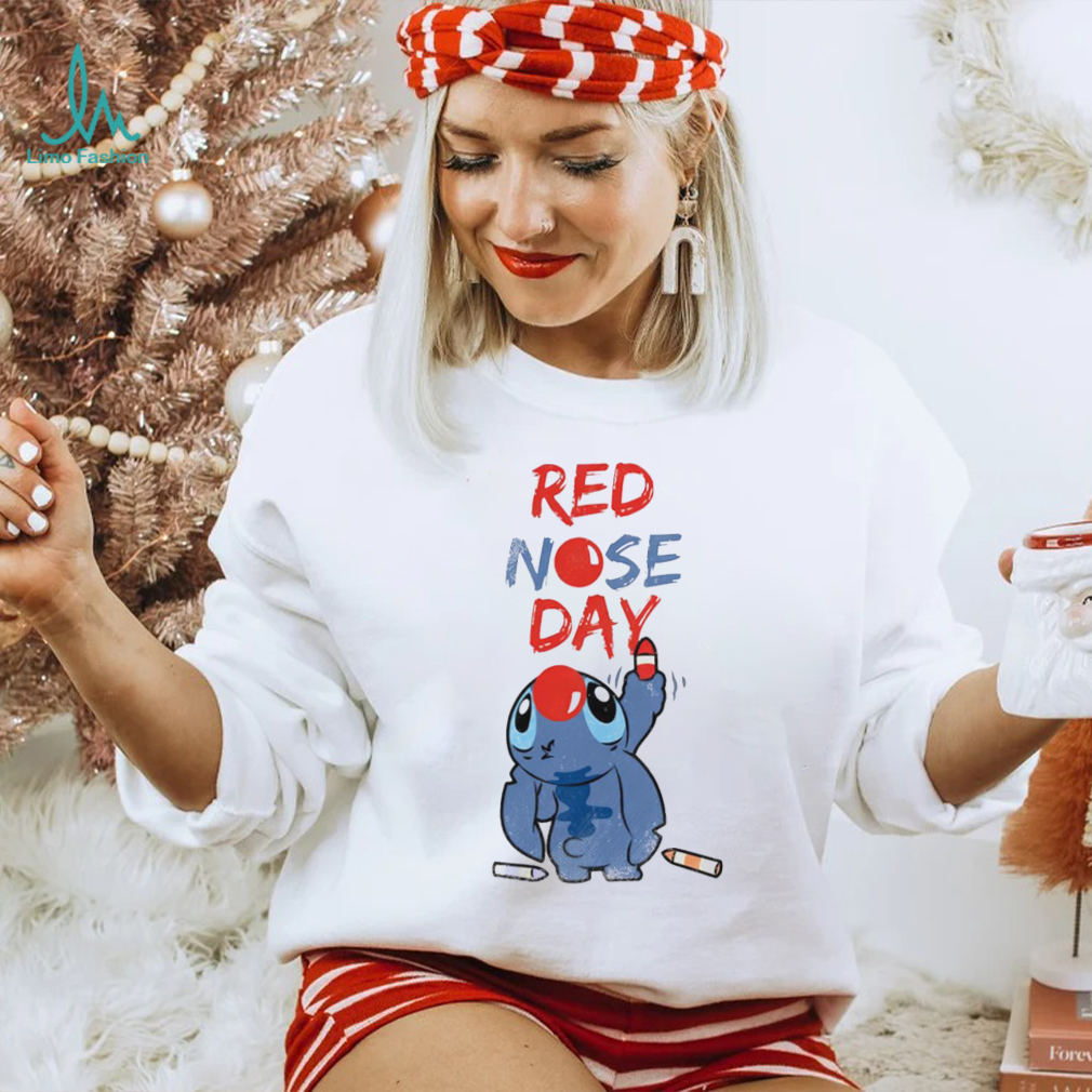 Red nose day Stitch cartoon character shirt Red nose day Stitch cartoon character shirt