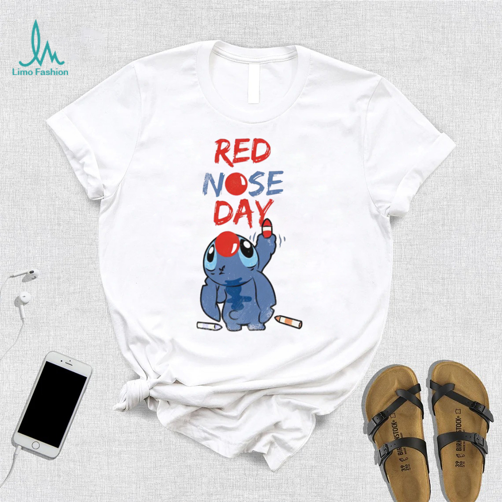 Red nose day Stitch cartoon character shirt Red nose day Stitch cartoon character shirt