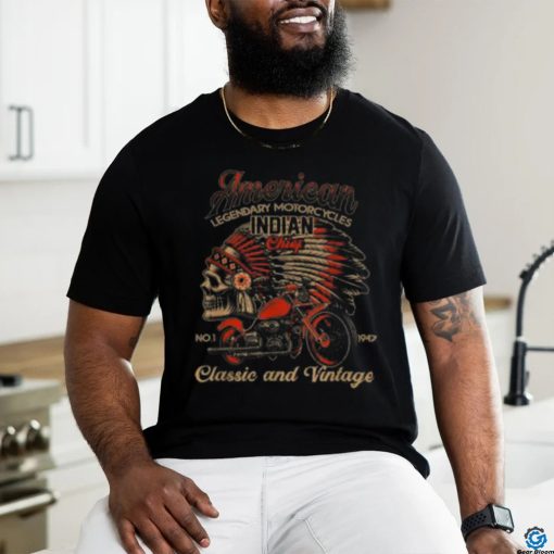 Retro Vintage American Motorcycle Indian For Old Biker Shirt