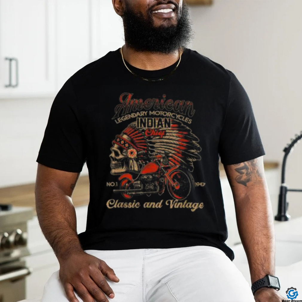 Retro Vintage American Motorcycle Indian For Old Biker Shirt Retro Vintage American Motorcycle Indian For Old Biker Shirt