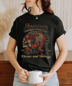 Retro Vintage American Motorcycle Indian For Old Biker Shirt