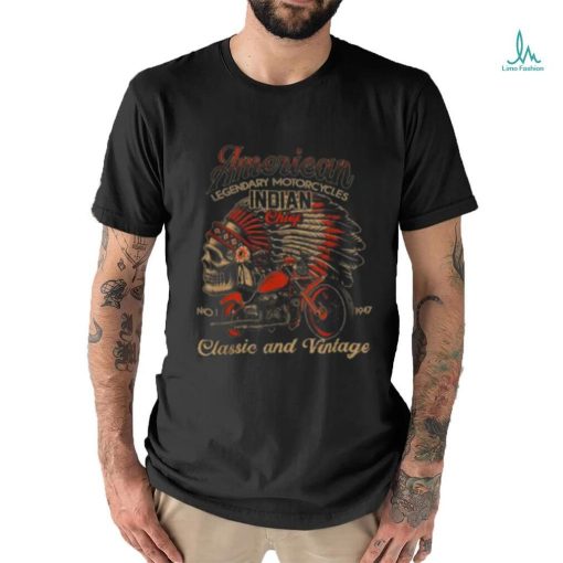 Retro Vintage American Motorcycle Indian For Old Biker Shirt