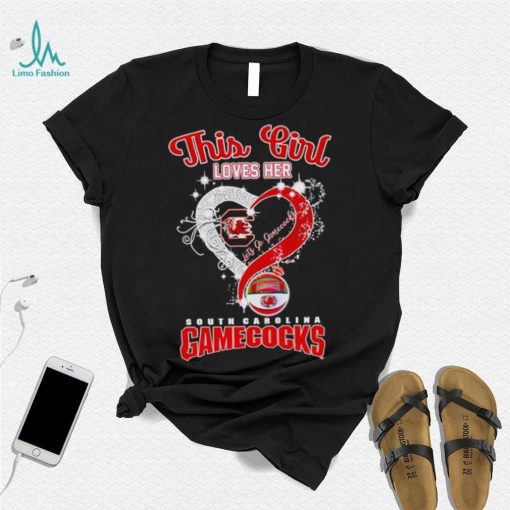 Rhinestone heart This girl loves her South Carolina Gamecocks shirt