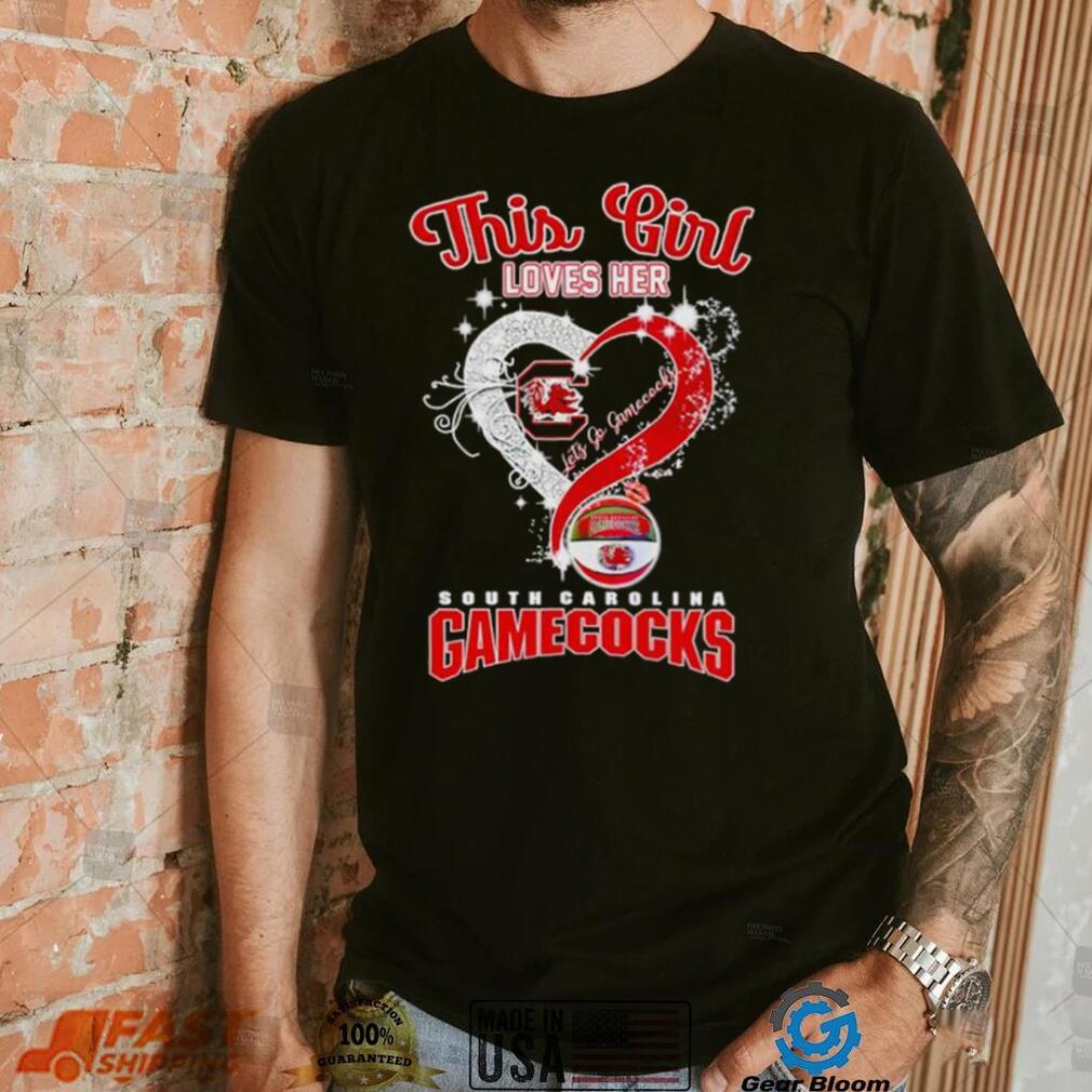 Rhinestone heart This girl loves her South Carolina Gamecocks shirt Rhinestone heart This girl loves her South Carolina Gamecocks shirt