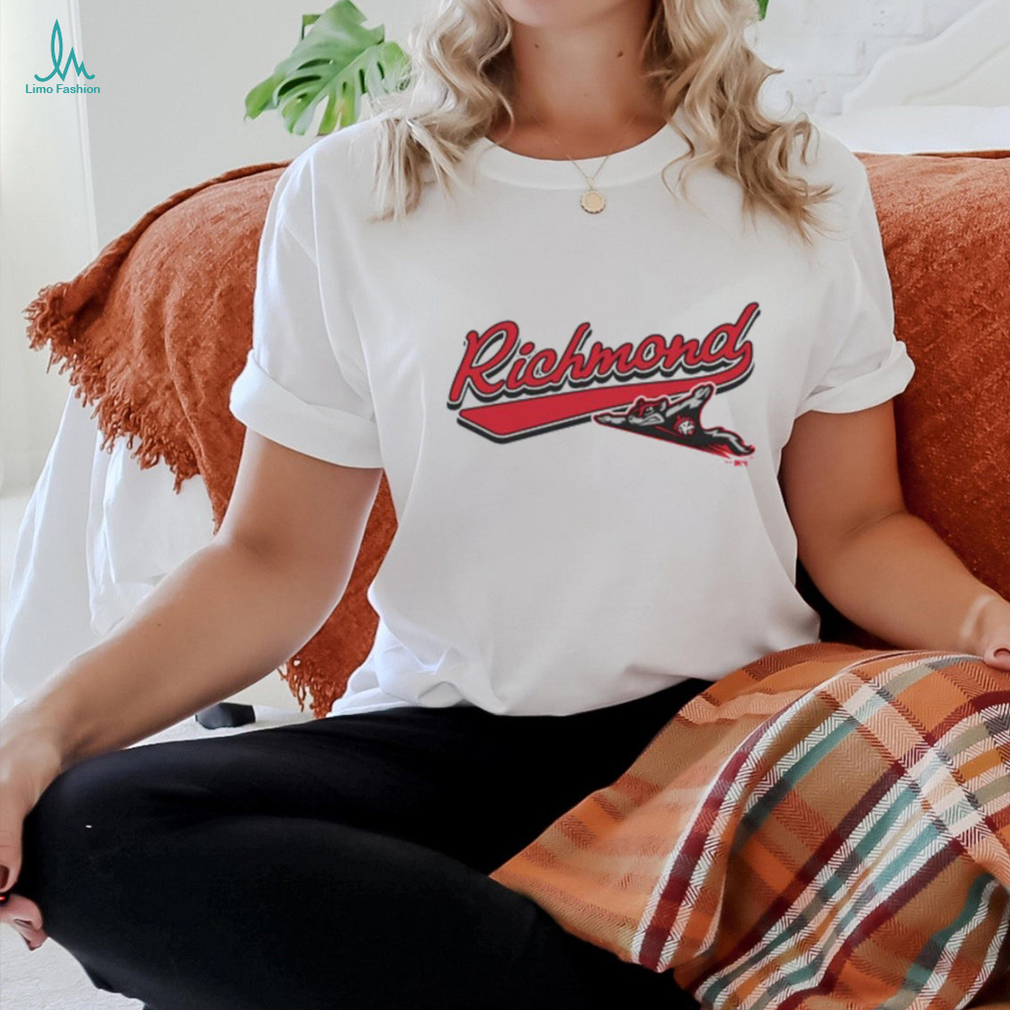 Richmond Flying Squirrels Champion Women's Cropped Raglan Tee shirt Richmond Flying Squirrels Champion Women's Cropped Raglan Tee shirt