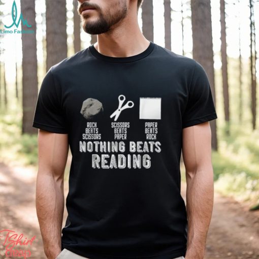 Rock Paper Scissors Vintage Nothing Beats Reading Hand Game T Shirt