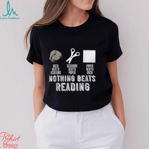 Rock Paper Scissors Vintage Nothing Beats Reading Hand Game T Shirt