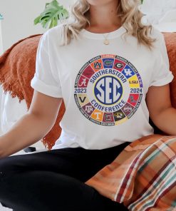 SEC Store Blue 84 White 2023 24 SEC Football All Team Logo T Shirt