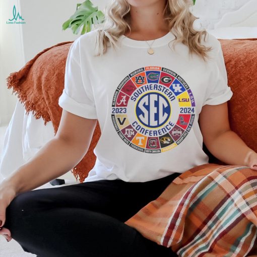 SEC Store Blue 84 White 2023 24 SEC Football All Team Logo T Shirt