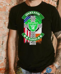 Saint Patrick’s day shamrock Oakland Raiders flag logo shirt, hoodie, sweater, long sleeve and tank top Saint Patrick’s day shamrock Oakland Raiders flag logo shirt