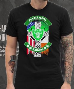 Saint Patrick’s day shamrock Oakland Raiders flag logo shirt, hoodie, sweater, long sleeve and tank top Saint Patrick’s day shamrock Oakland Raiders flag logo shirt