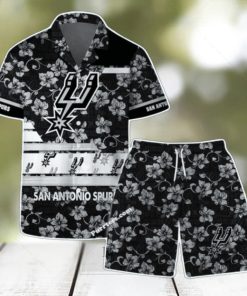 San Antonio Spurs Team Logo Pattern Vintage Aloha Hawaiian Shirt & Short