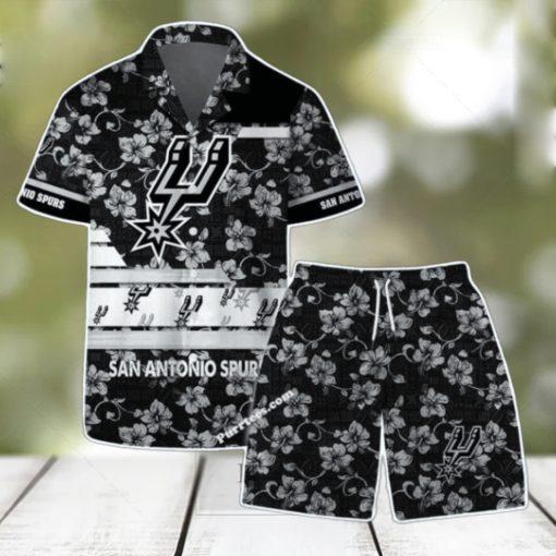 San Antonio Spurs Team Logo Pattern Vintage Aloha Hawaiian Shirt & Short