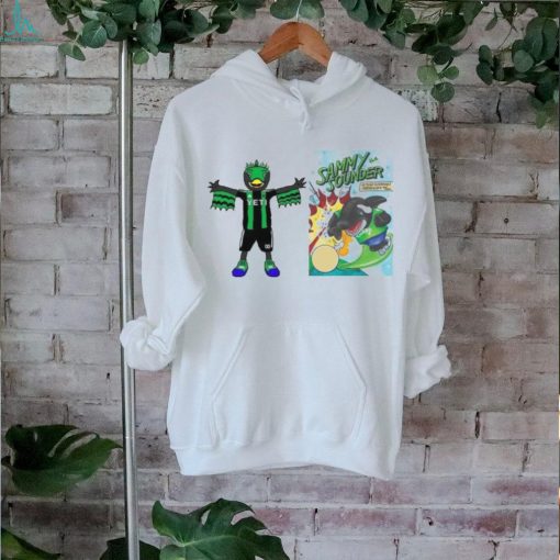 Seattle Sounders VS Austin MLS 2024 mascot cartoon soccer shirt