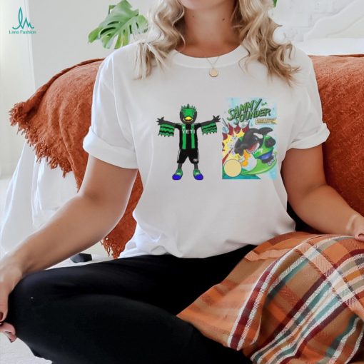 Seattle Sounders VS Austin MLS 2024 mascot cartoon soccer shirt